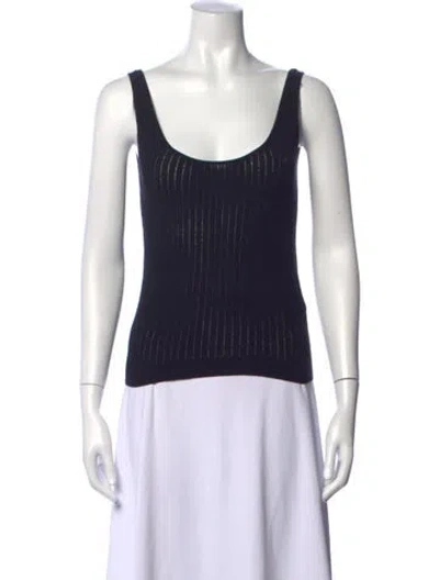 Pre-owned Co Sop Neck Sleeveless Top In Blue