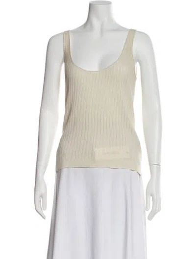 Pre-owned Co Sop Neck Sleeveless Top In Neutral