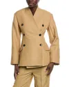 Co Sculptural Llarless Wool-blend Jacket In Brown
