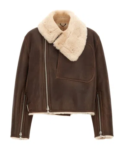 Co Sheepskin Jacket In Green