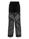 Co Sheer-panelled Wide-leg Trousers In Black