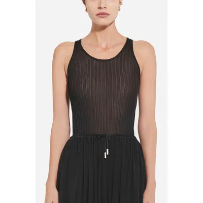 Co Sheer Rib Tank Top In Black