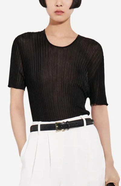 Co Sheer Rib T-shirt In Black