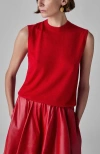 Co Cashmere Shell Tank In Red