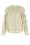 Co Ruched-detail Round-neck Blouse In Beige