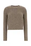 Co Cashmere Blend Long Sleeve Sweater In Brown