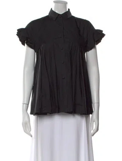 Pre-owned Co Short Sleeve Blouse In Black