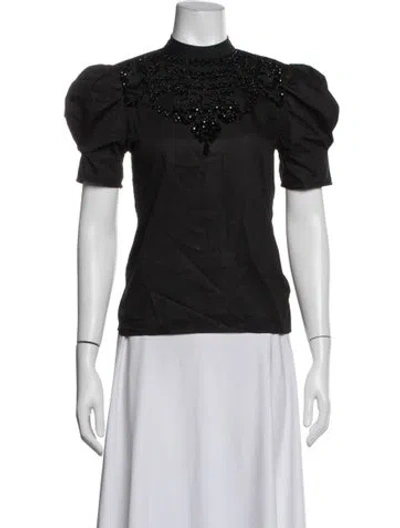 Pre-owned Co Short Sleeve Blouse In Black