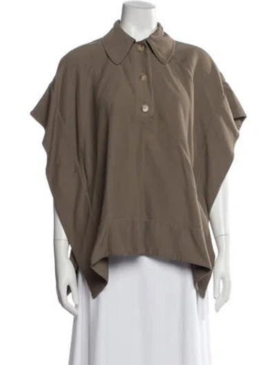 Pre-owned Co Short Sleeve Blouse In Brown