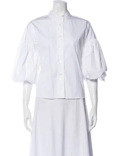 Pre-owned Co Short Sleeve Blouse In White