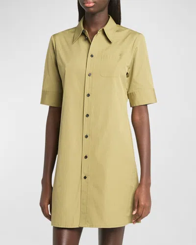 Co Short-sleeve Button-down Tunic In Yellow