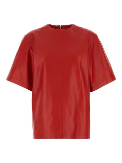 CO SHORT-SLEEVE LEATHER TOP