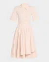 Co Short-sleeve Belted A-line Dress In Animal Print