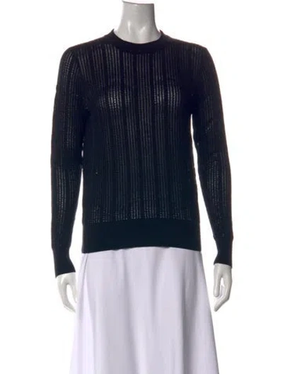 Pre-owned Co Silk Crew Neck Sweater In Blue
