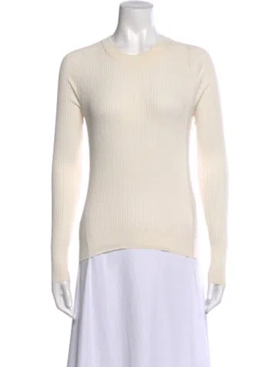 Pre-owned Co Silk Crew Neck Sweater In Neutral