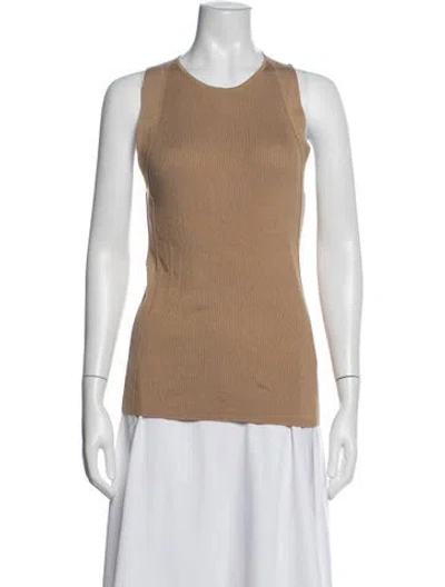 Pre-owned Co Silk Crew Neck Sweater In Neutrals