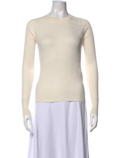 Pre-owned Co Silk Crew Neck Top In Neutrals