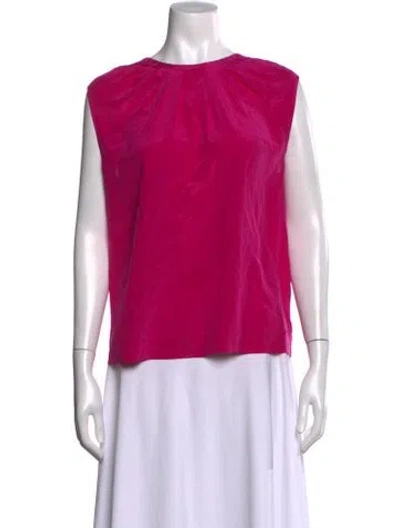 Pre-owned Co Silk Crew Neck Top In Pink