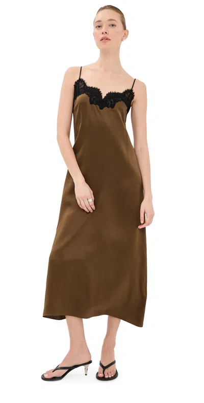 Co Silk Dress Cholate In Brown