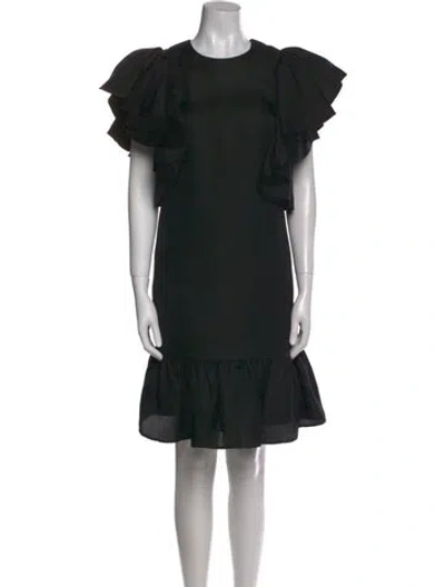 Pre-owned Co Silk Knee-length Dress In Black