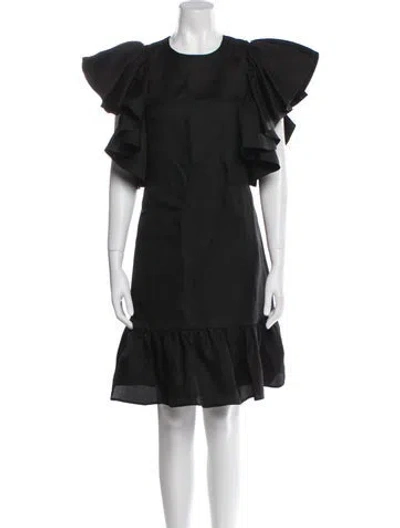 Pre-owned Co Silk Knee-length Dress In Black
