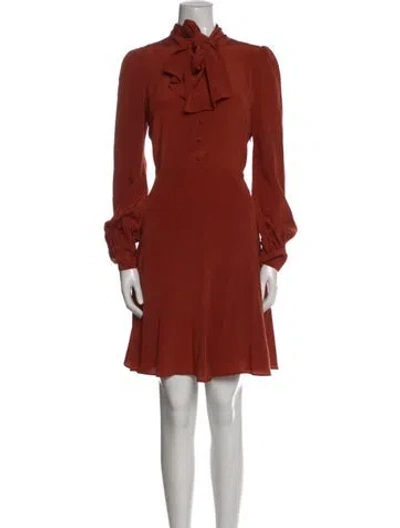 Pre-owned Co Silk Knee-length Dress In Orange