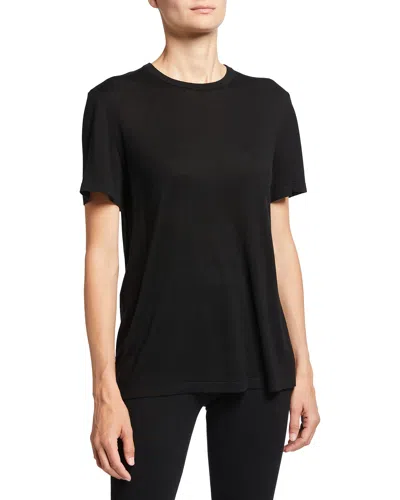 Co Silk Knit T-shirt Sweater In Black