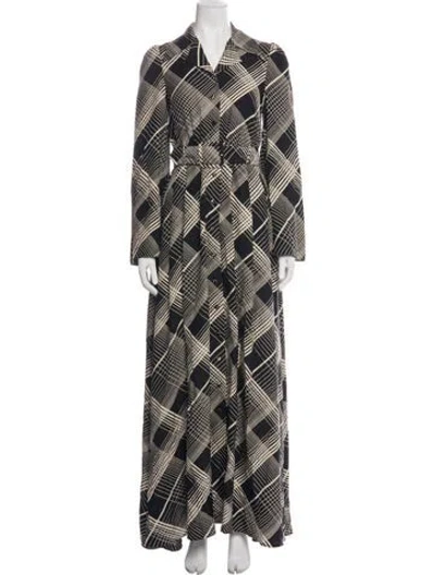 Pre-owned Co Silk Long Dress In Black/neutrals