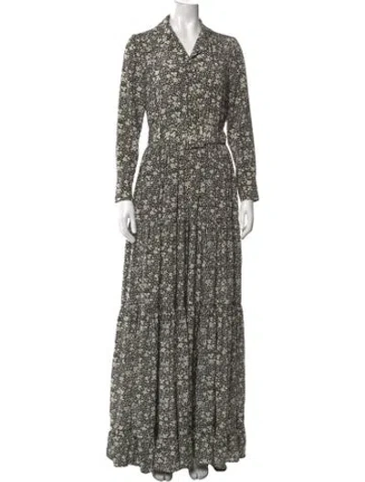 Pre-owned Co Silk Long Dress In Black/white