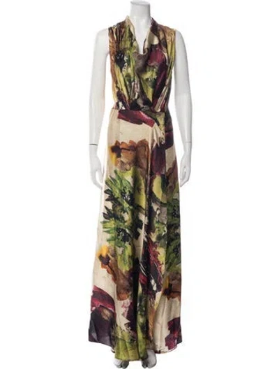 Pre-owned Co Silk Long Dress In Neutrals