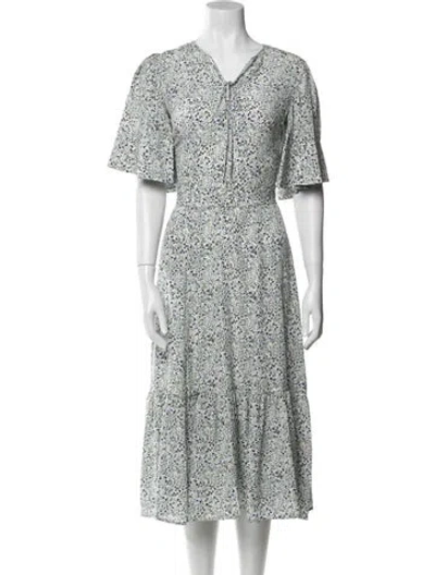 Pre-owned Co Silk Long Dress In White