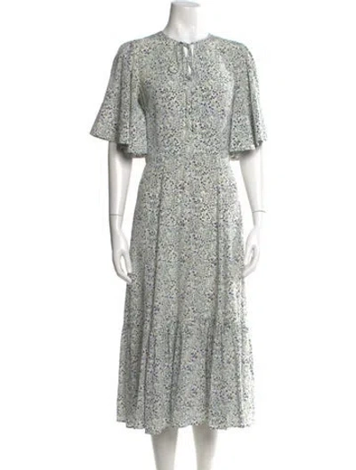 Pre-owned Co Silk Long Dress In White