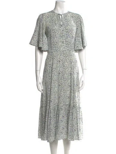 Pre-owned Co Silk Long Dress In White