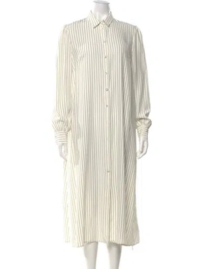 Pre-owned Co Silk Midi Length Dress In Neutral