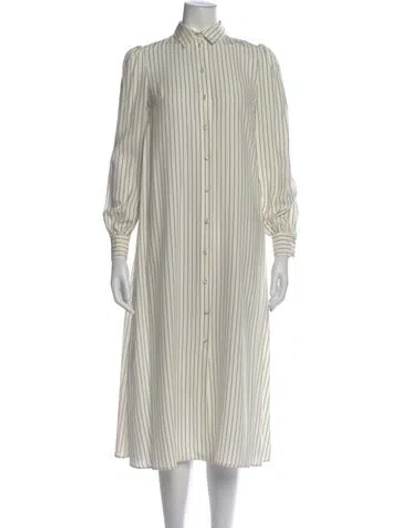 Pre-owned Co Silk Midi Length Dress In Neutral