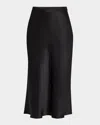 Co Silk Midi Slip Skirt In Black