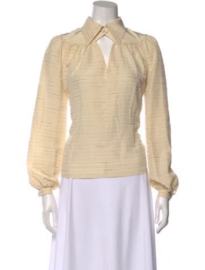 Pre-owned Co Silk Striped Blouse In Neutrals