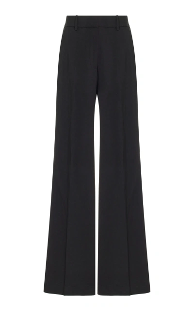 Co Silk-trimmed Stretch-wool Tuxedo Pants In Black