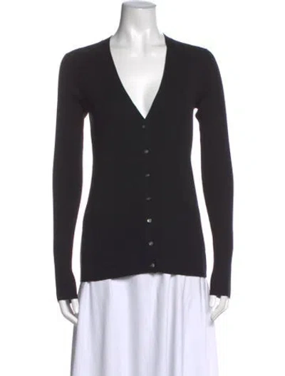 Pre-owned Co Silk V-neck Sweater In Black
