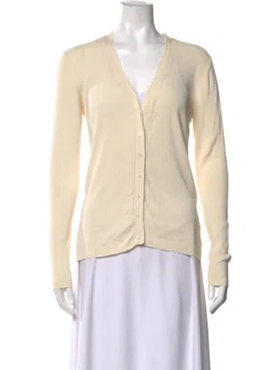Pre-owned Co Silk V-neck Sweater In Neutrals