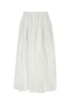 Co White Polyester Blend Skirt In White