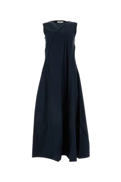 Co Sleeveless Draped Gown In Black
