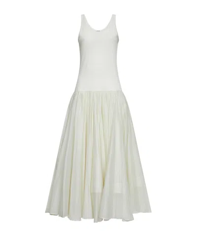 Co Drop-waist Flared Dress In White