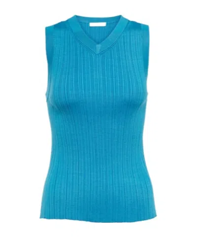 Co Sleeveless Sweater In Blue
