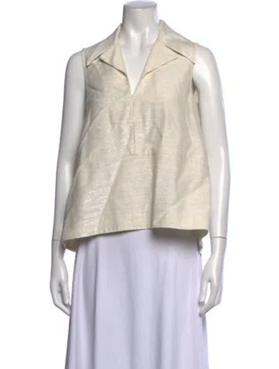 Pre-owned Co Sleeveless Top In Neutrals