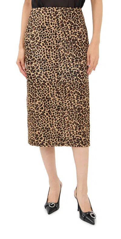 Co Slip Skirt Leopard In Brown