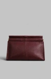 Co Small Leather Clutch In Burgundy