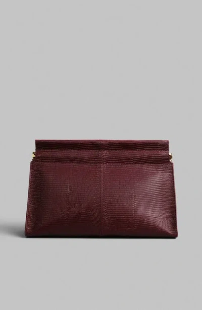 Co Small Leather Clutch In Burgundy