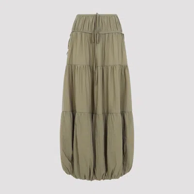 Co Green Soft Gathered Bubble Recycled Polyester Midi Skirt