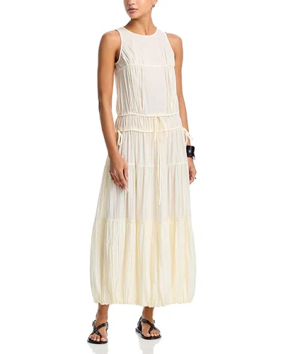 Co Soft Pleated Turn Up Dress In White